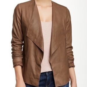 VINCE Leather Drape Jacket